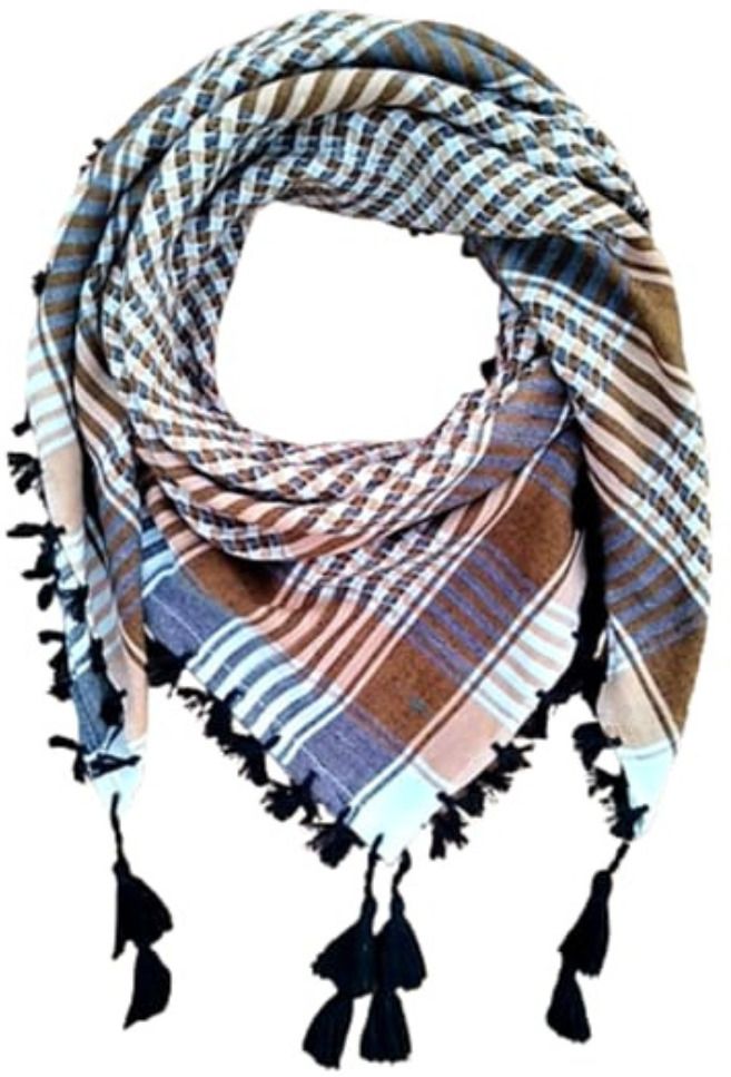 Checkered Cotton Viscose Blend Men Multicolor Fancy Scarf, Scarf, Stole, Faux Turtleneck Neck Cover-image-49