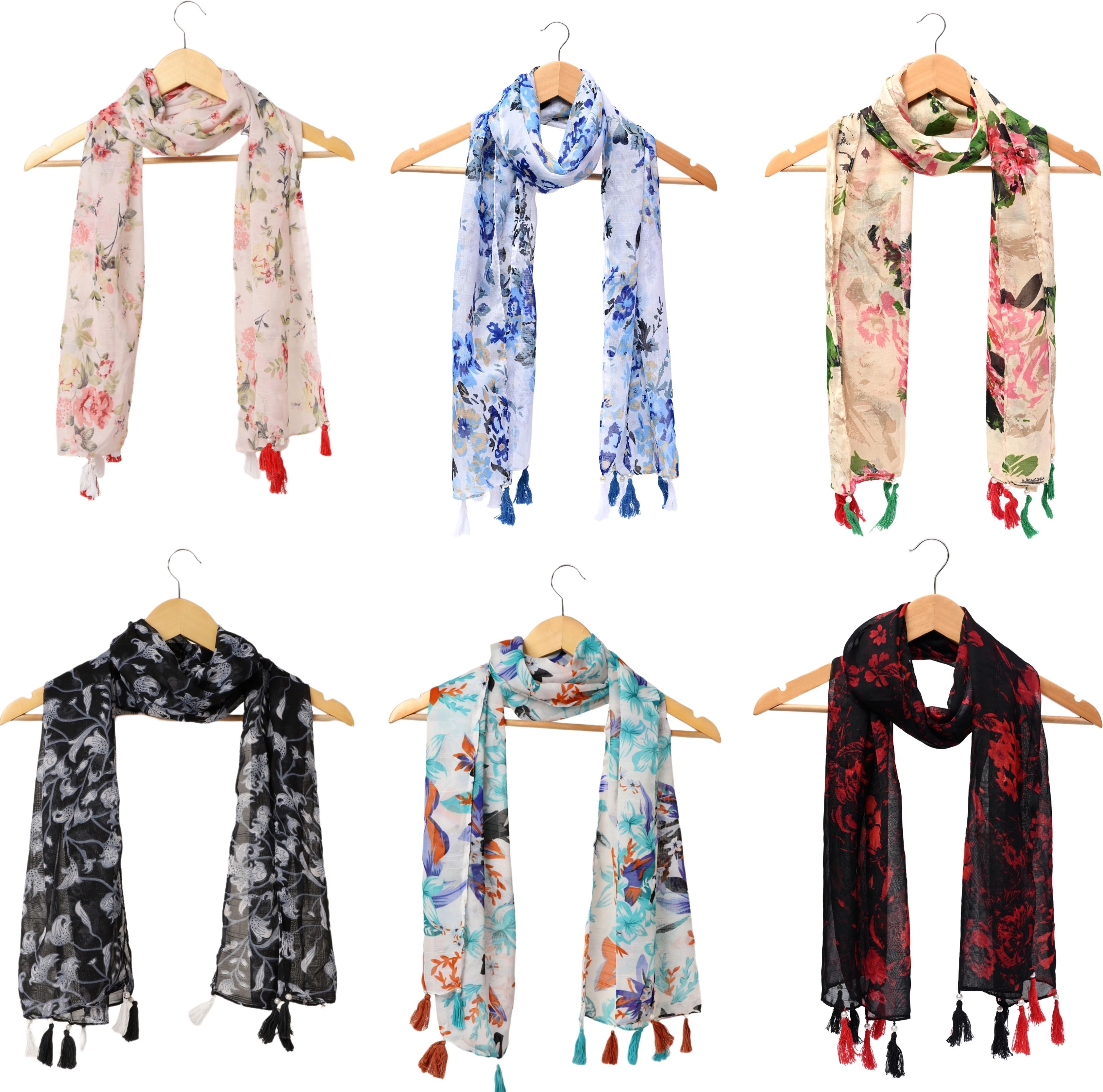 riddle needle Printed Chiffon Women Multicolor Scarf, Stole, Fancy Scarf-picture-28