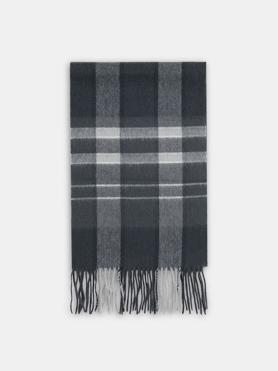 Checkered Wool Blend Men Grey Scarf-image-47