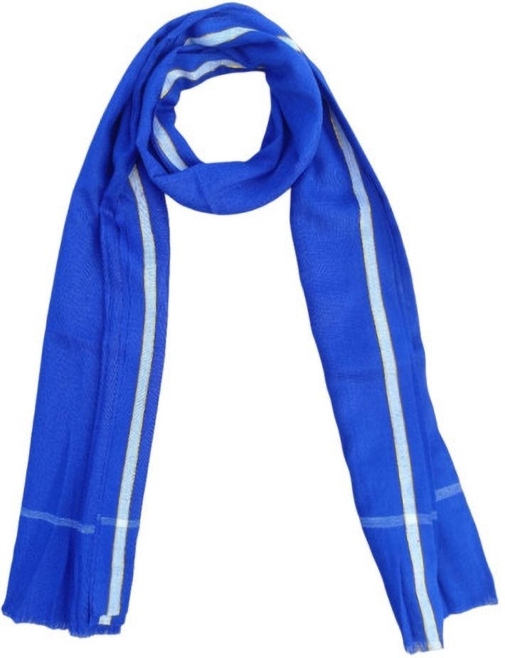 Woven, Solid Pure Cotton Men Blue Scarf, Stole, Faux Turtleneck Neck Cover