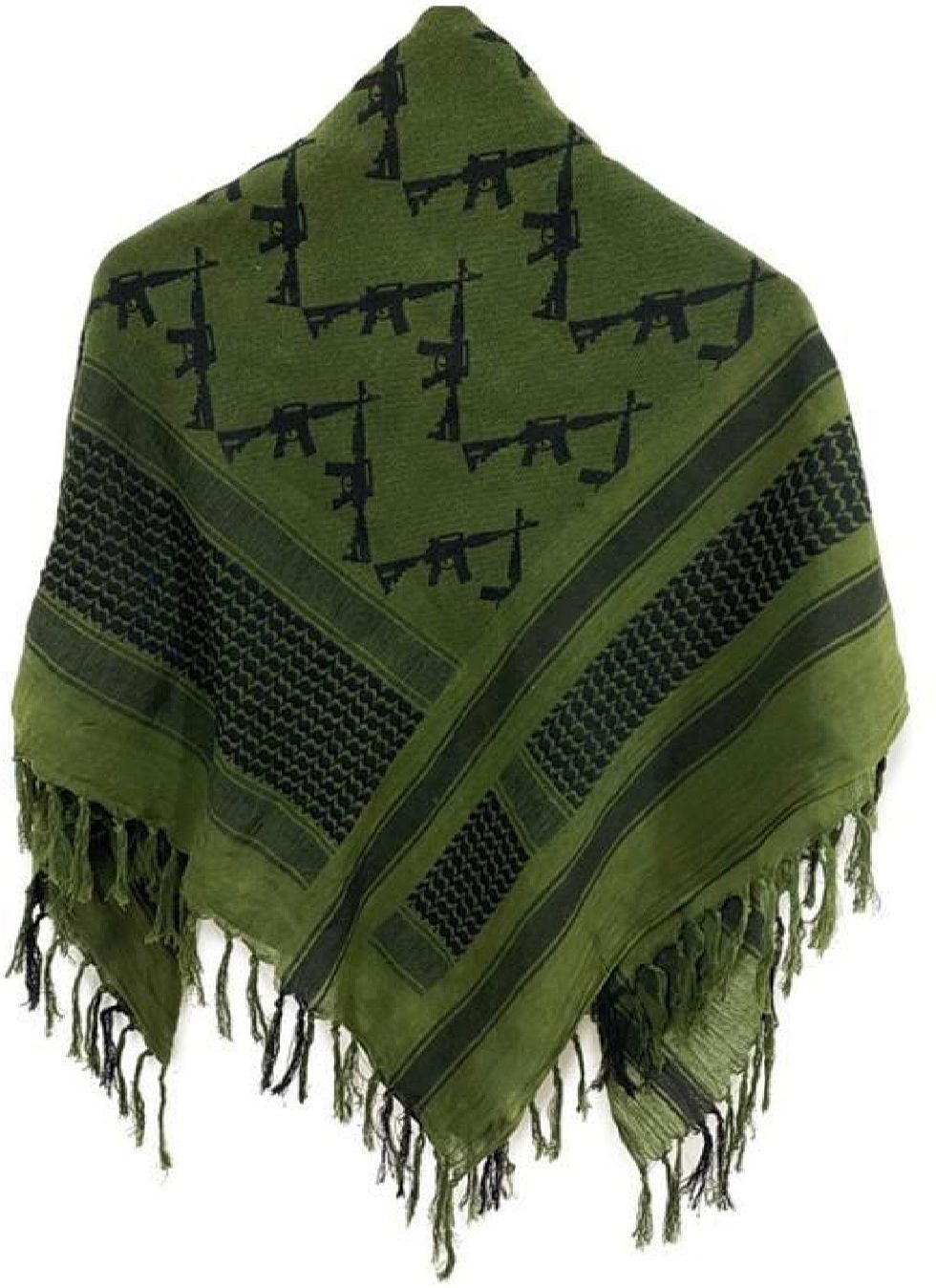 Printed Pure Cotton Men Dark Green Scarf