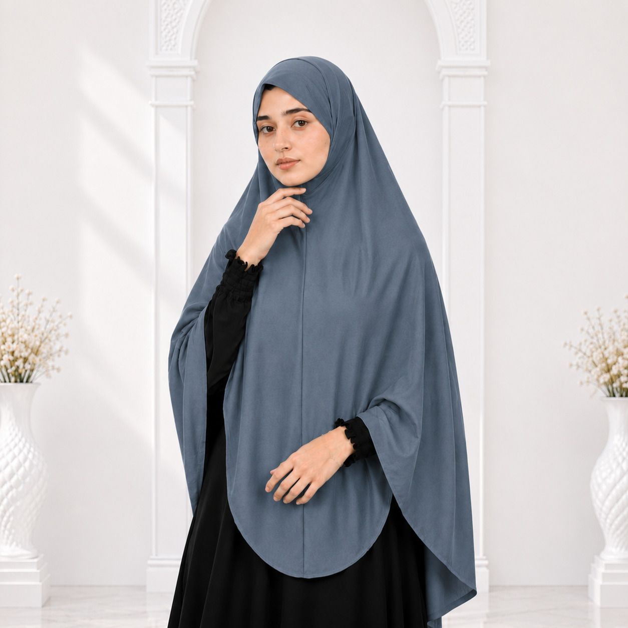 Solid Polyester Women Grey Scarf-image-37