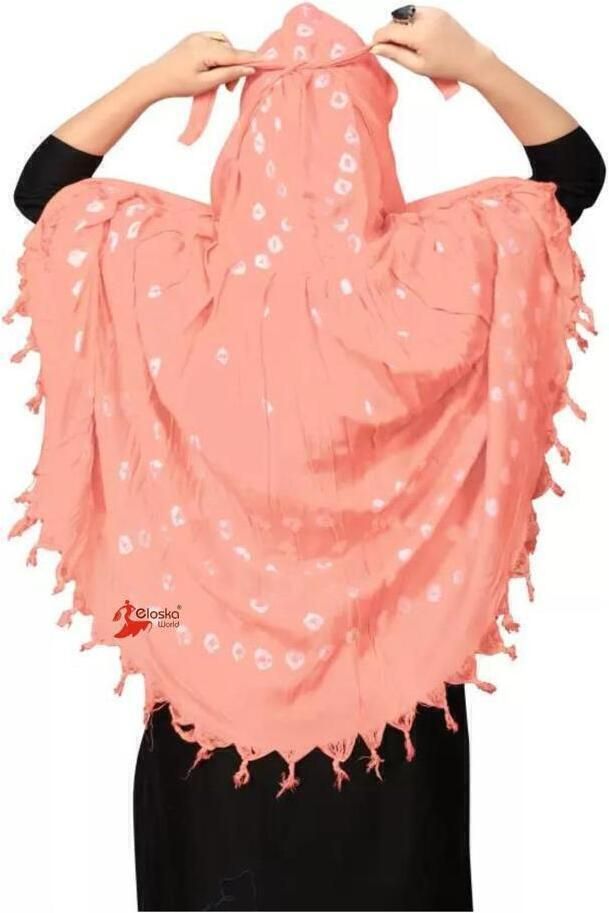 Printed Cotton Blend Women Orange Fancy Scarf, Scarf, Stole-image-35