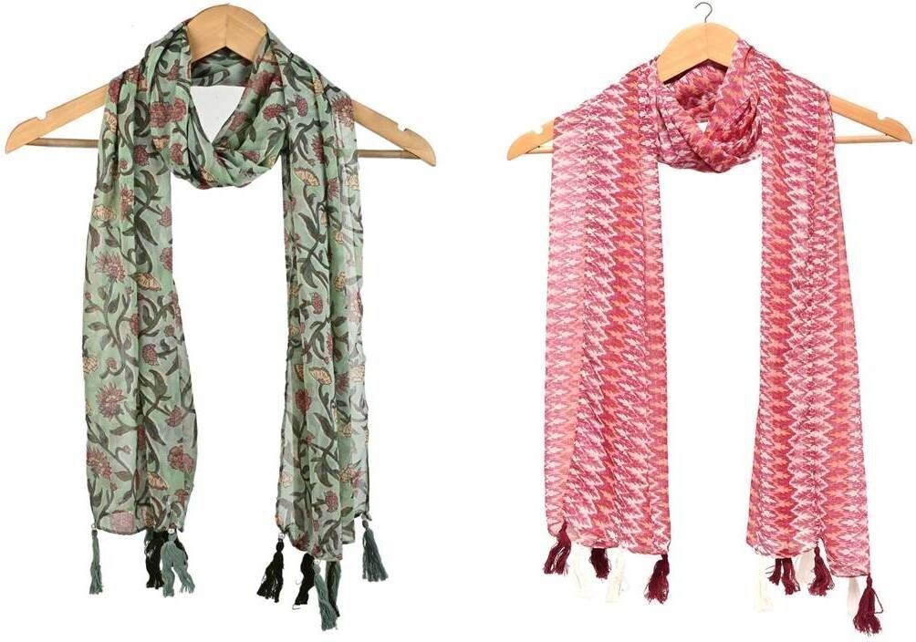 mss Printed Chiffon Women Multicolor Scarf, Stole, Fancy Scarf-picture-32