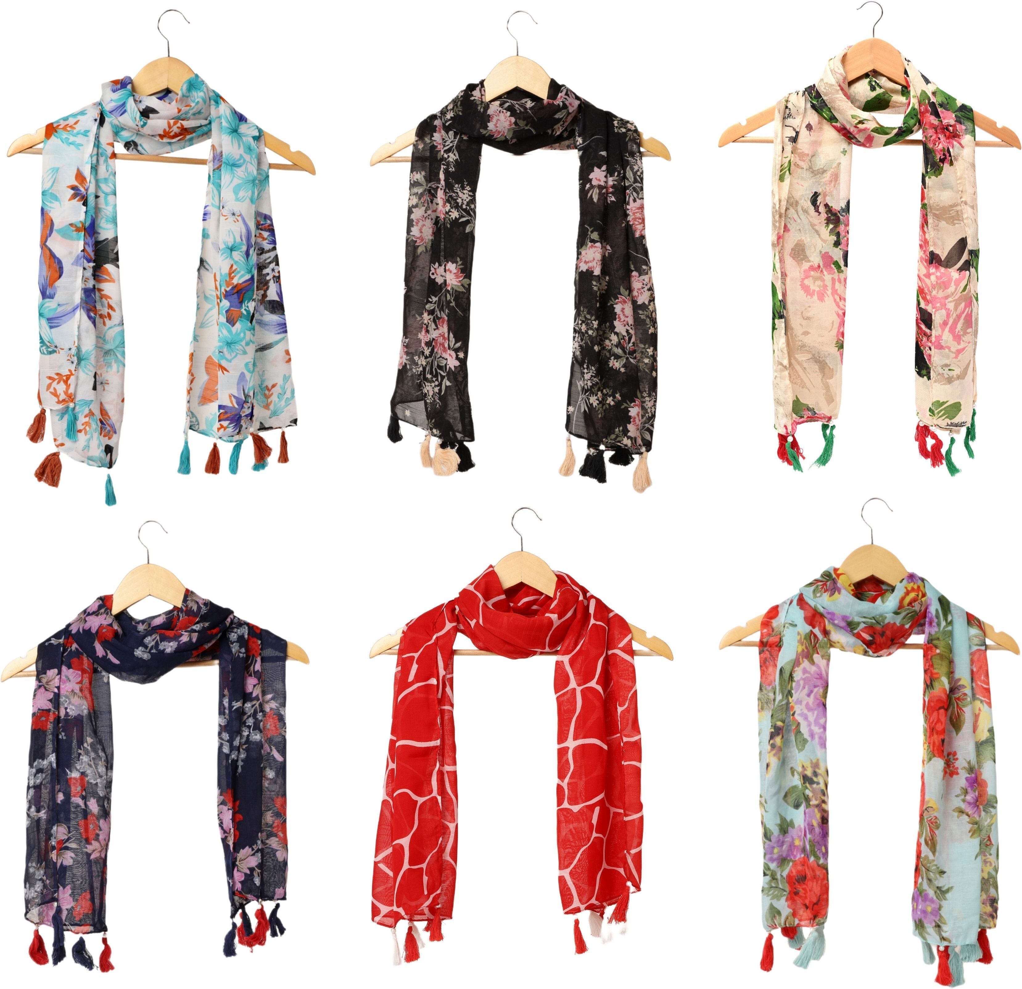 Printed Chiffon Women Multicolor Stole-image-26