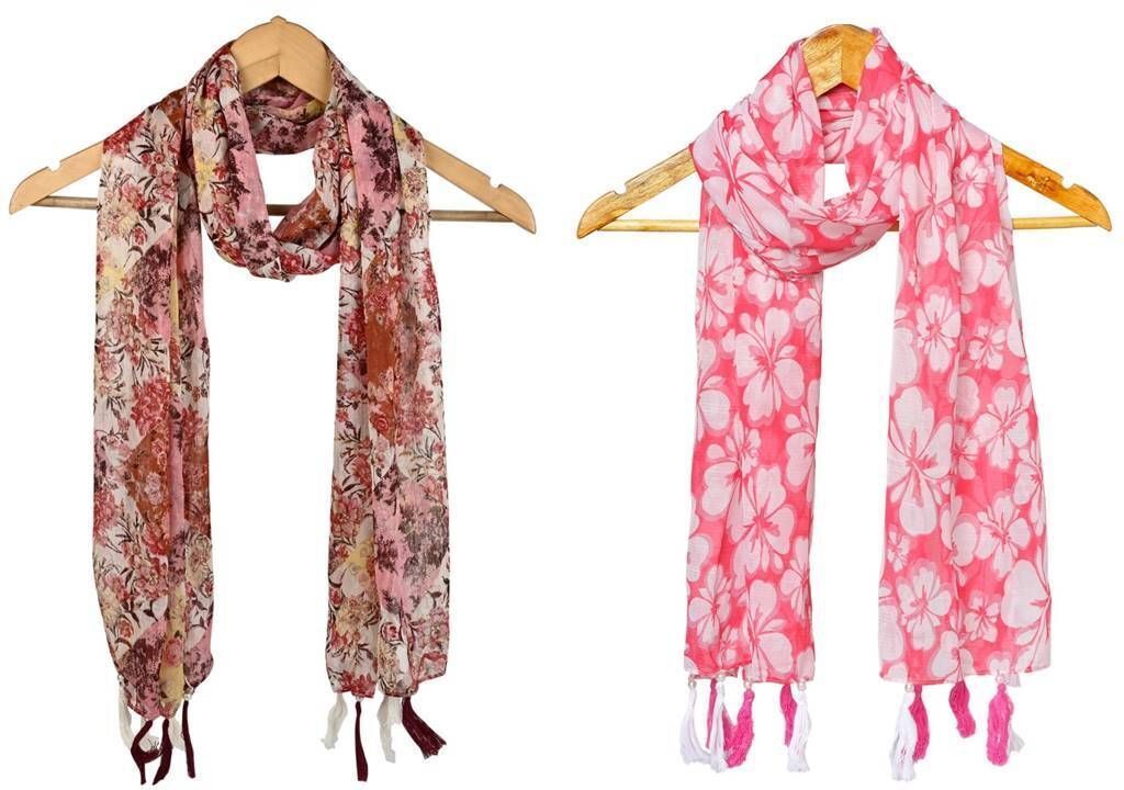 Printed Chiffon Women Multicolor Scarf, Stole, Fancy Scarf-image-48