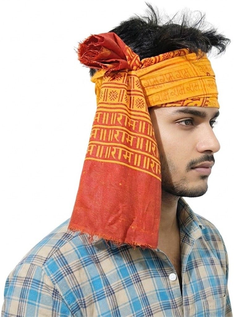 Self Design, Printed Cotton Blend Men Yellow Stole, Scarf-image-22