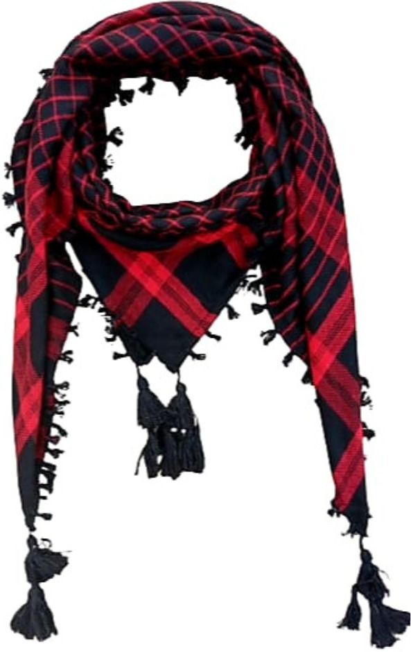 z r m store Checkered Polycotton Men Red, Black Fancy Scarf, Scarf, Stole-picture-42
