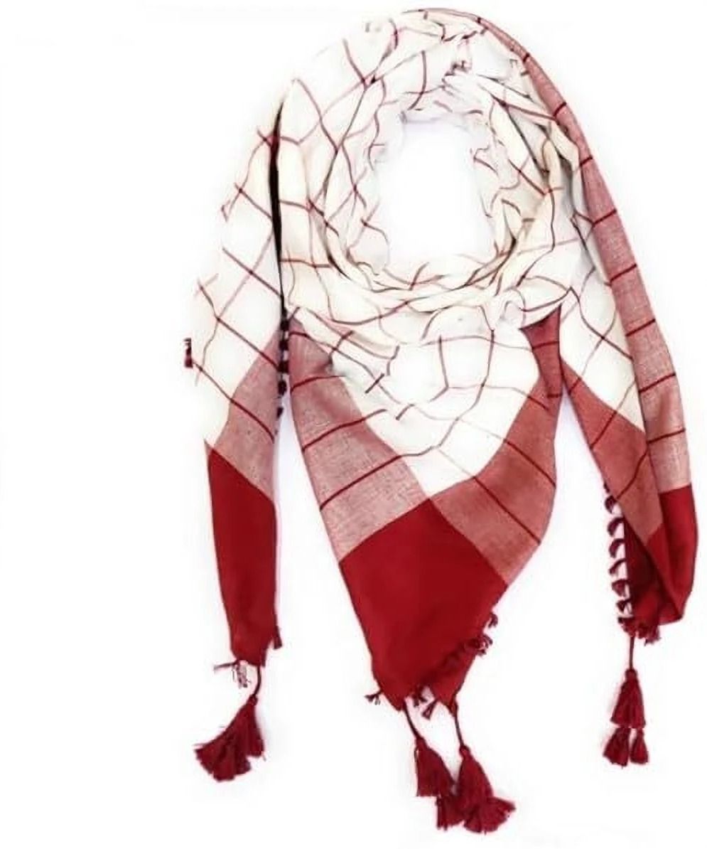 Printed Pure Cotton Men Red Scarf