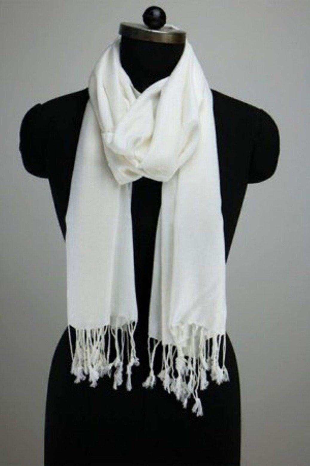 creative terry Solid Cotton Blend Women White Fancy Scarf, Scarf, Stole-picture-13