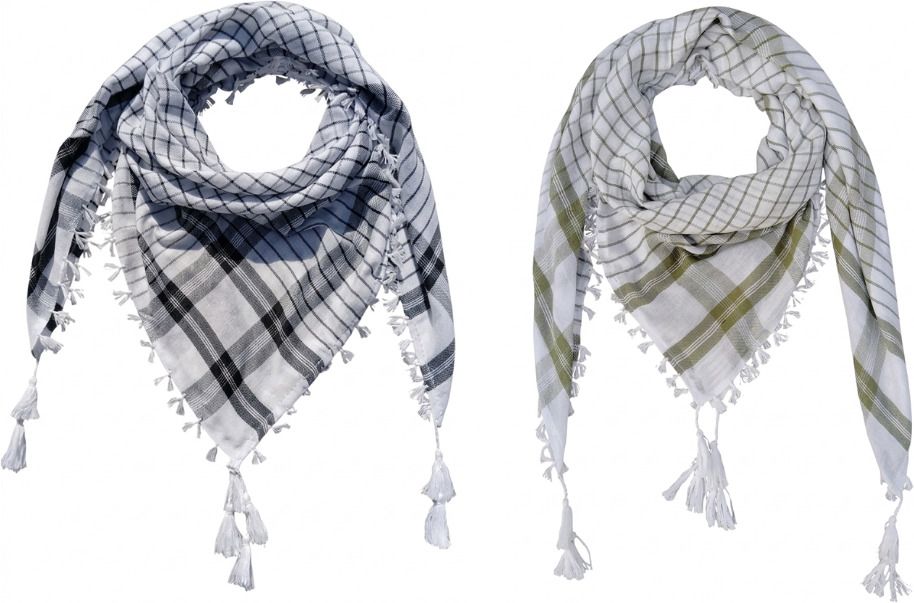namal Checkered Cotton Blend Men Black, White, Light Green Fancy Scarf, Scarf, Stole-picture-47