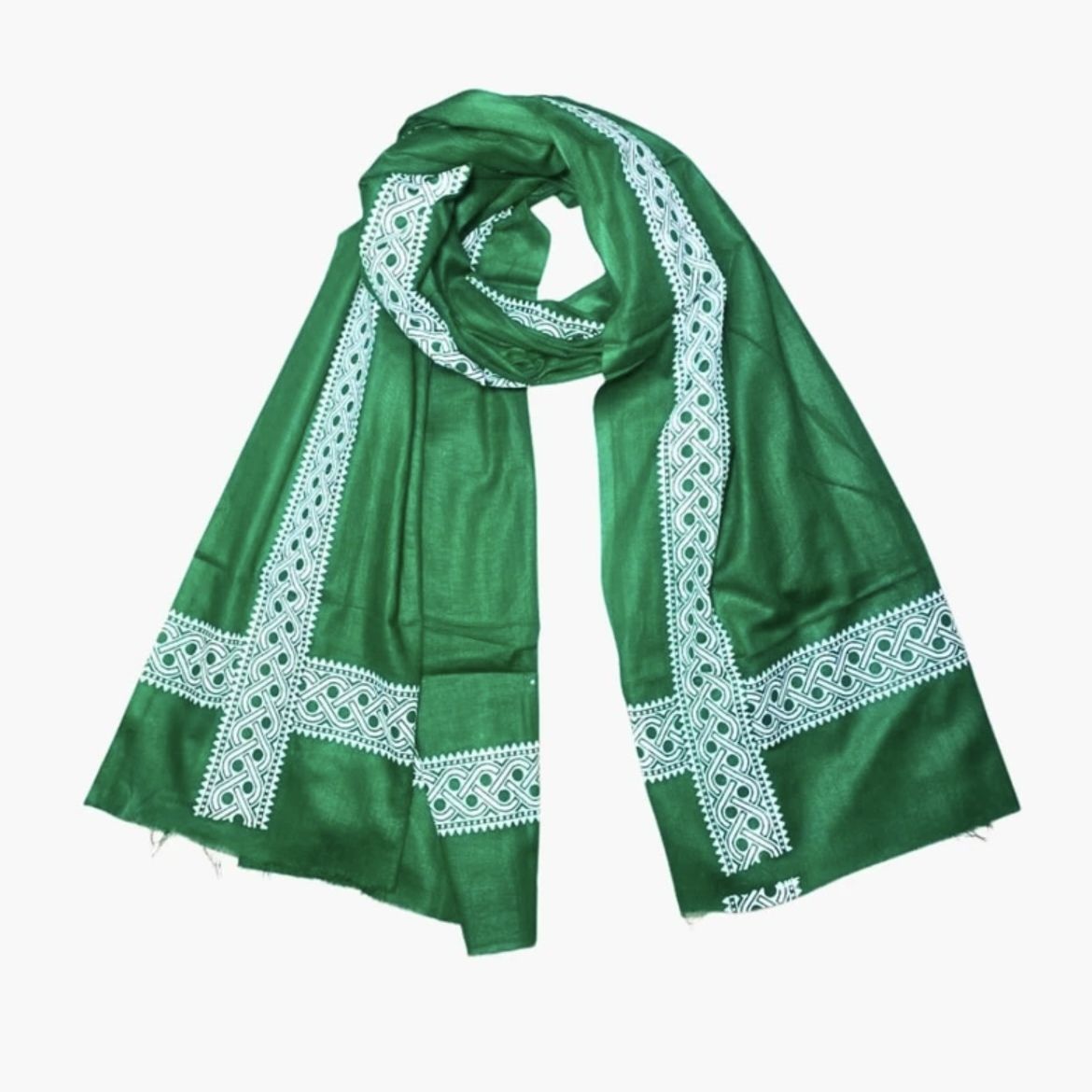 Geometric Print Pure Cotton Men Dark Green Bluetooth Scarf, Fancy Scarf, Scarf, Stole, Faux Turtleneck Neck Cover-image-33