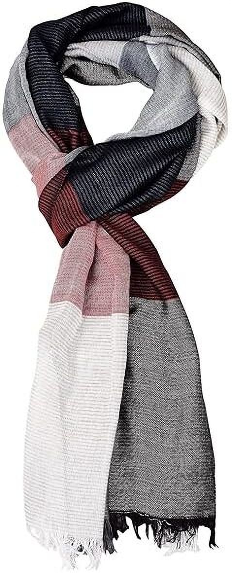 Self Design Cotton Blend, Viscose Men Red Scarf, Stole-image-45