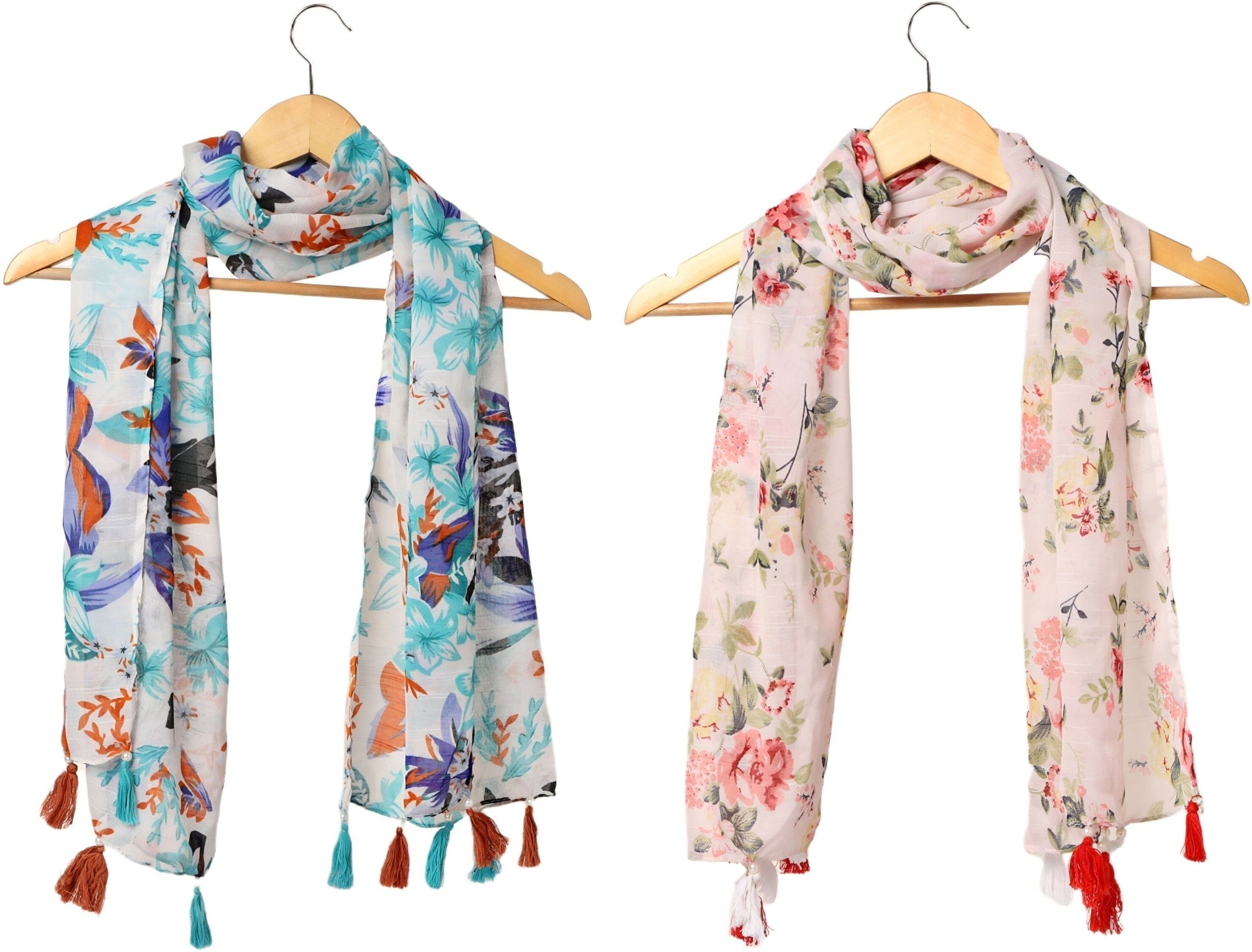 Printed Chiffon Women Multicolor Stole, Scarf, Fancy Scarf-image-45