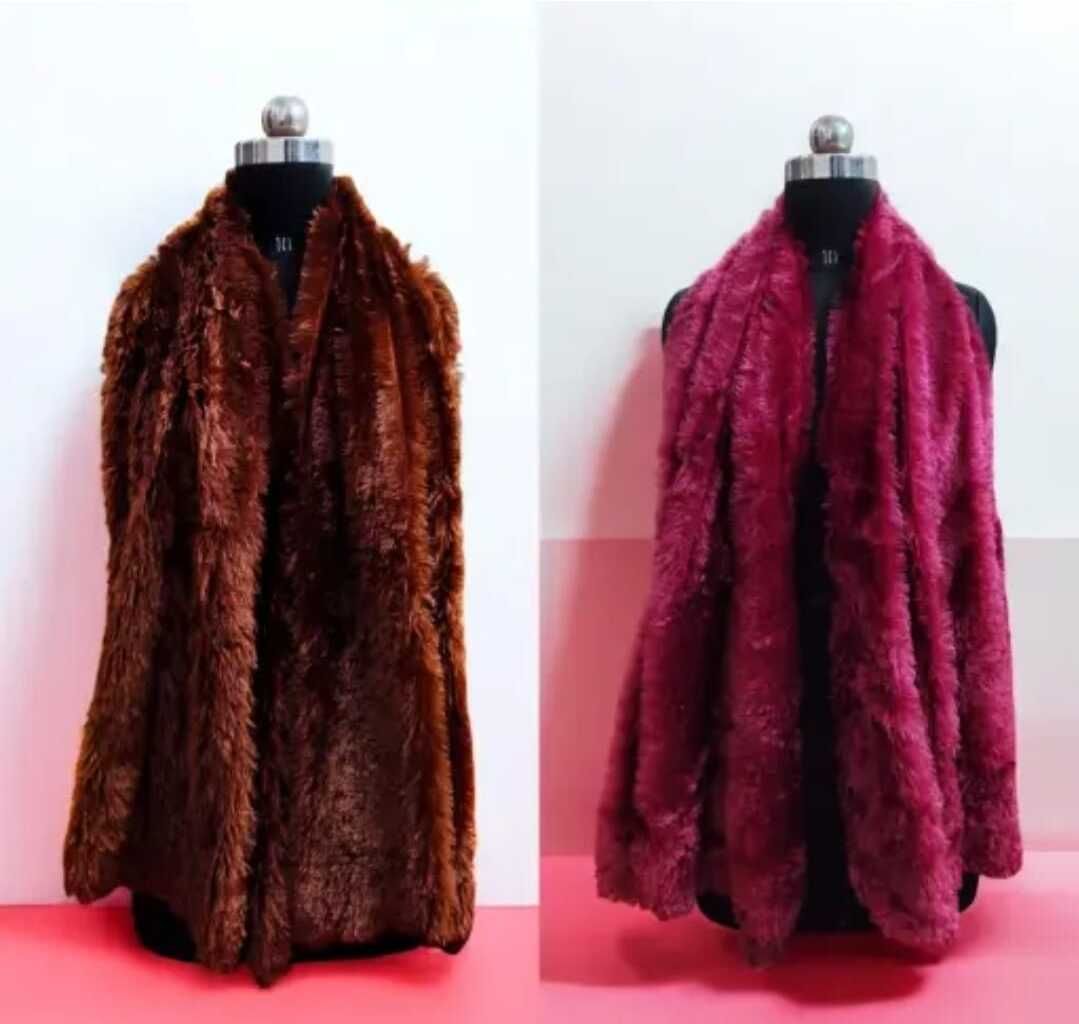 Wool Blend Solid Beige, Maroon Women Dupatta-image-23