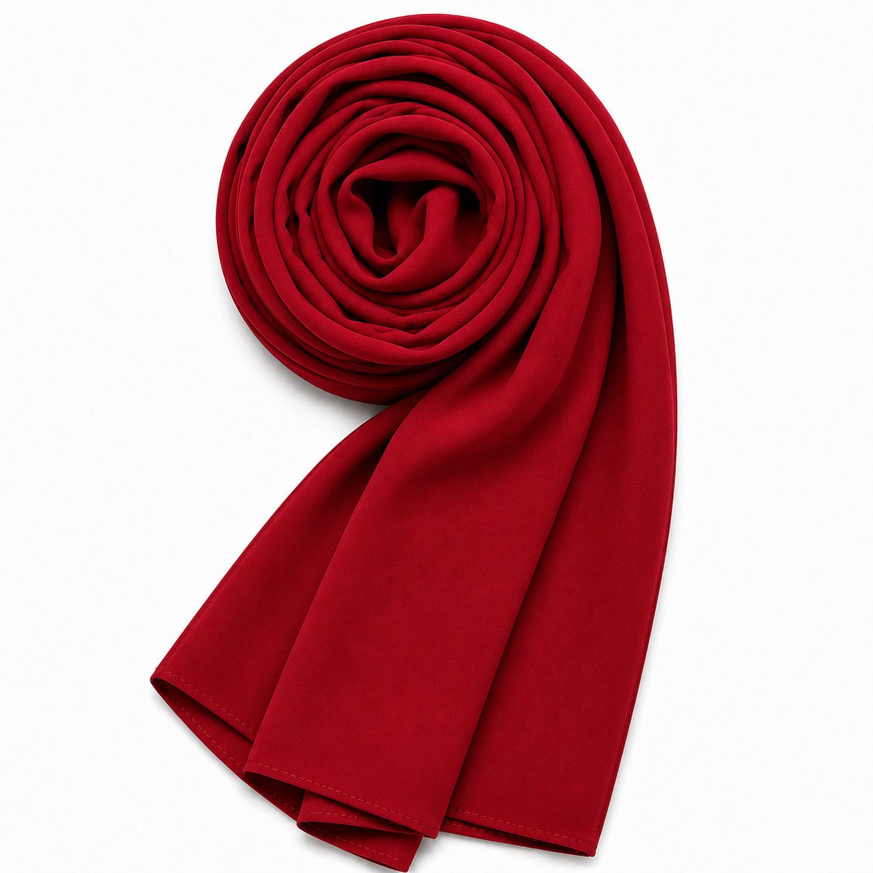 groundfashion Solid Georgette Women Red Stole-picture-31