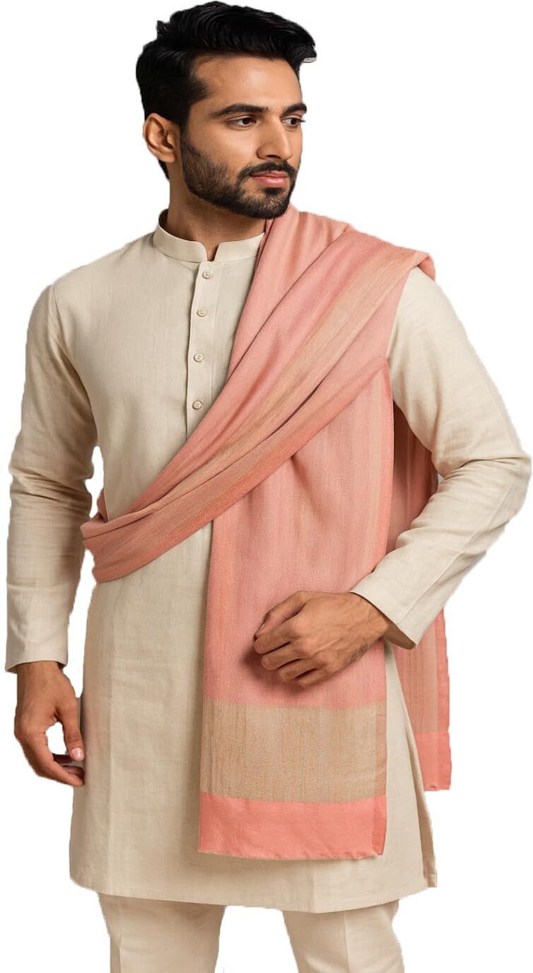 muffly Solid Wool Blend Men Pink Stole-picture-45