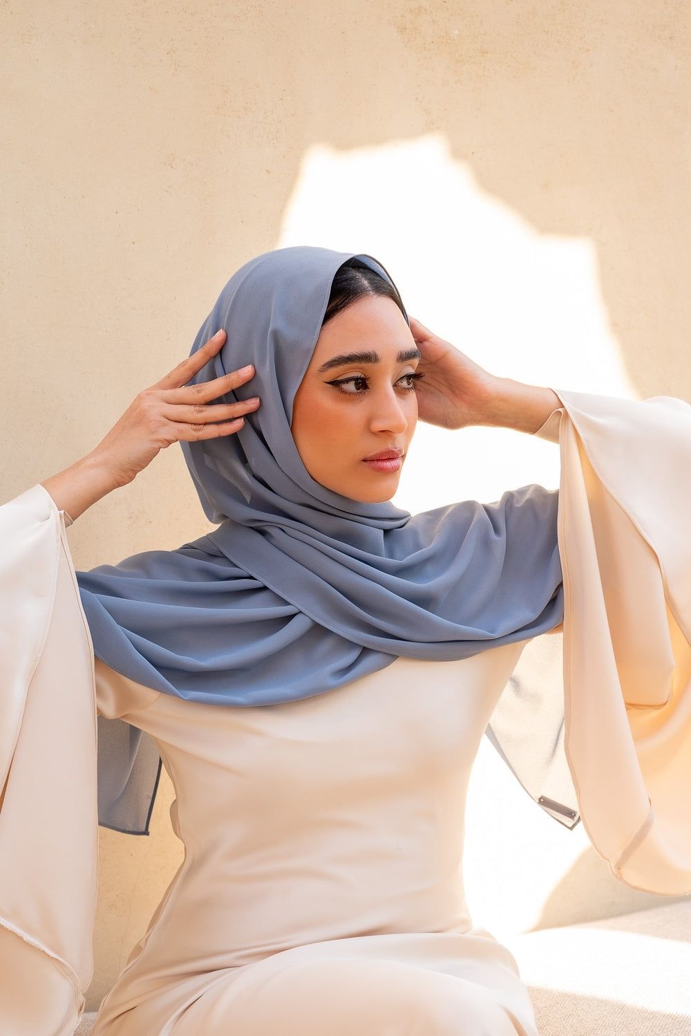 ayezahijab Solid Georgette, Chiffon Women Blue Faux Turtleneck Neck Cover, Scarf, Bluetooth Scarf, Fancy Scarf, Stole-picture-36