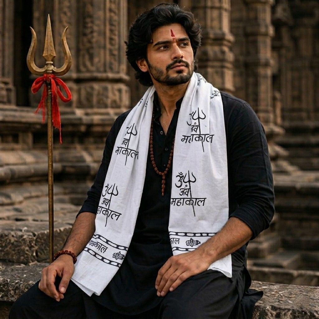 fabricium Printed, Self Design Pure Cotton Men White Scarf, Stole-picture-41