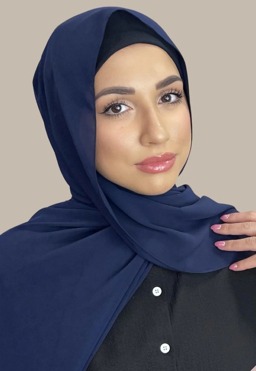 Solid Georgette Women Dark Blue Stole-image-37