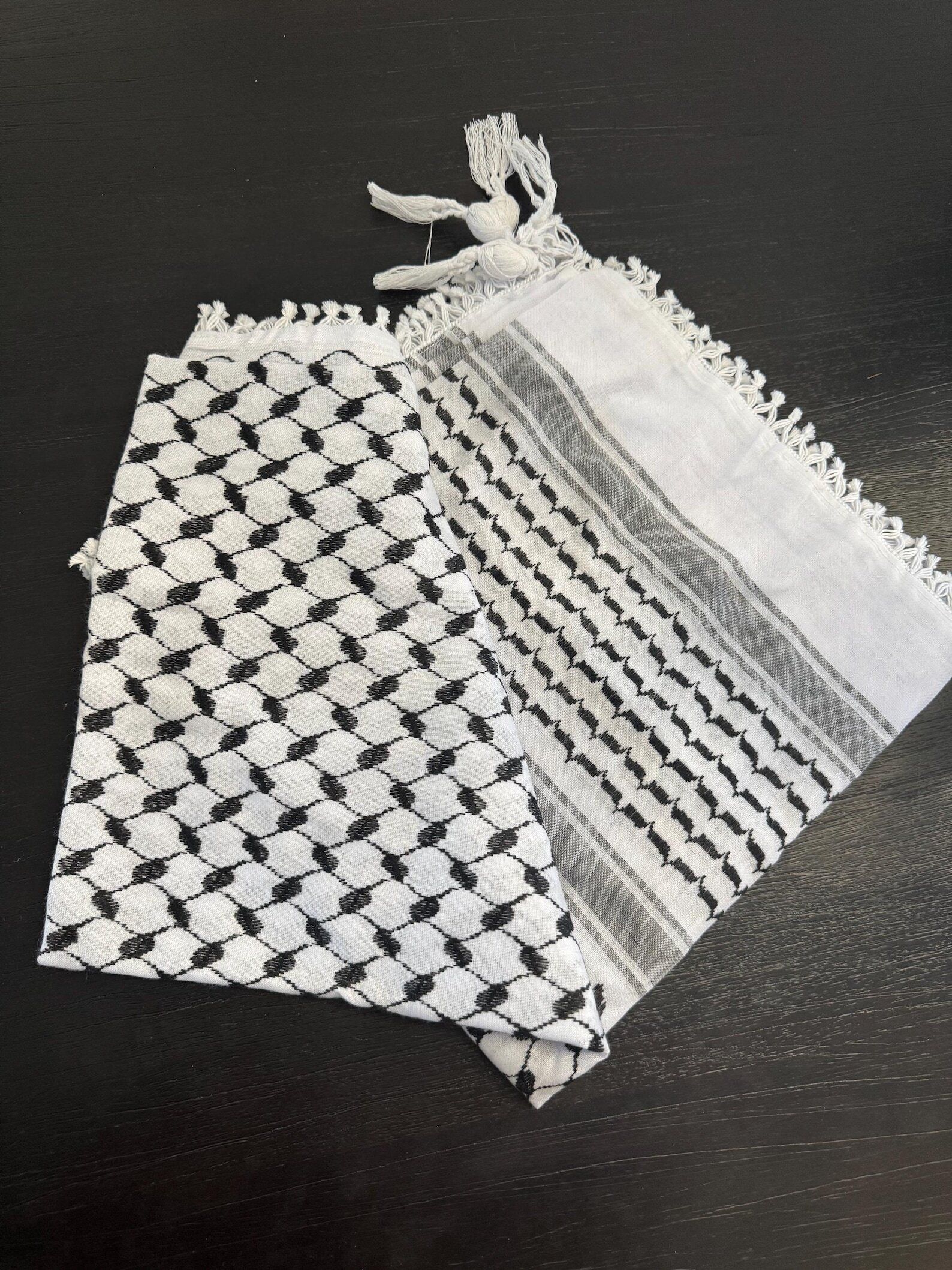 Checkered Cotton Blend Men Black, White Fancy Scarf, Scarf, Bluetooth Scarf, Stole