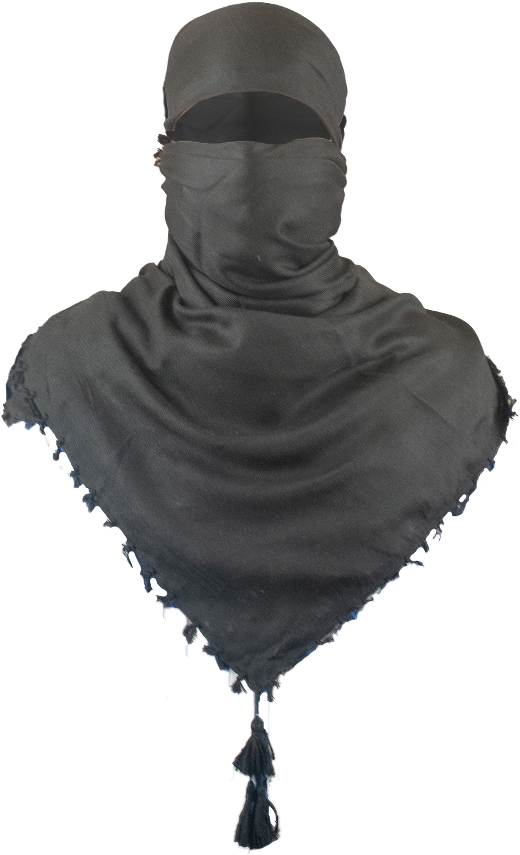 Solid Cotton Blend Men Black Scarf-image-33