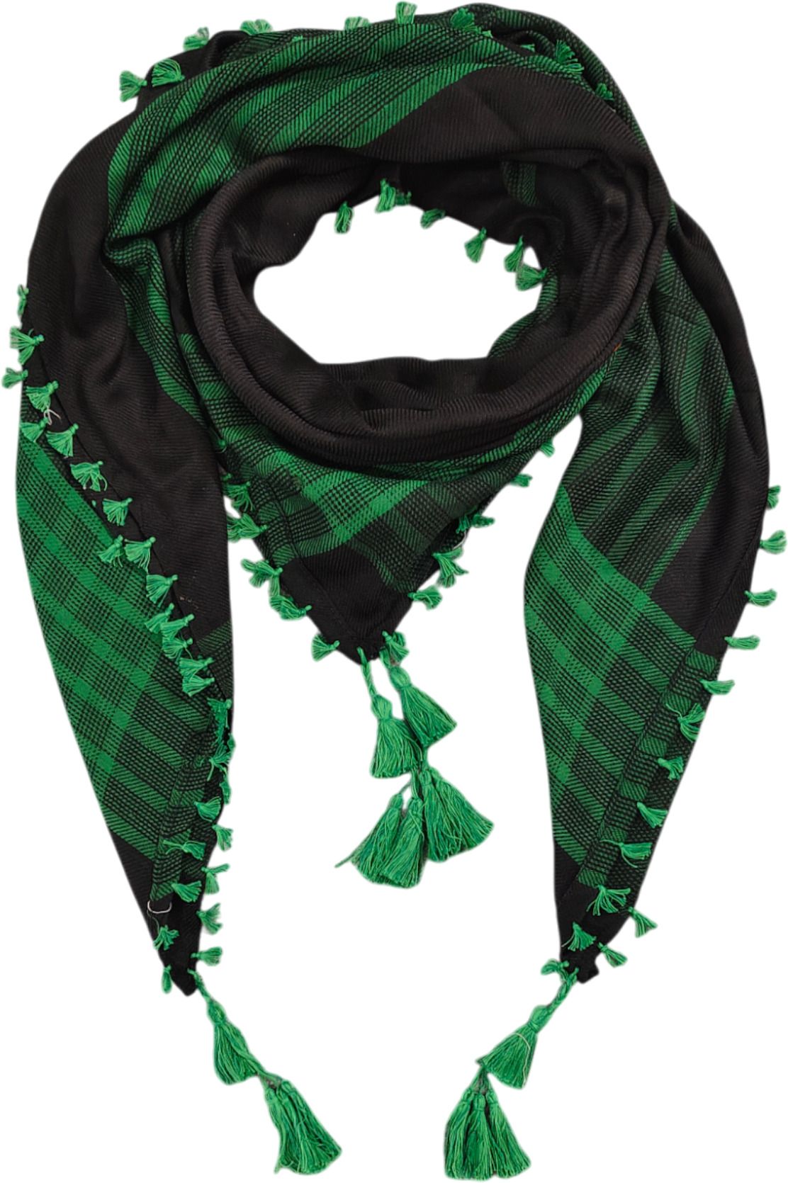 bakkah Checkered Cotton Blend Men Black, Green Scarf-picture-36