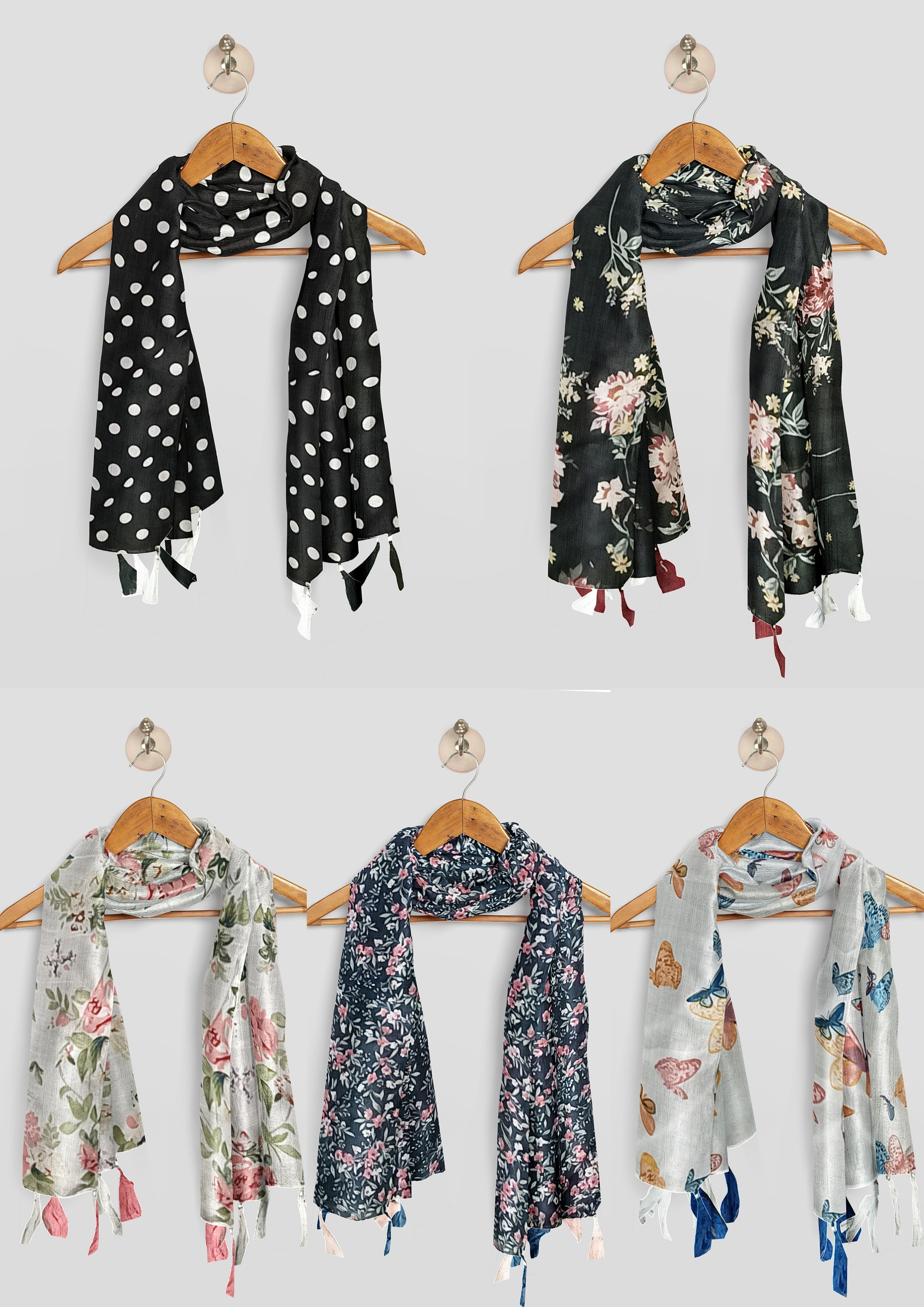 poshampaa Printed Chiffon Women Multicolor Scarf-picture-10