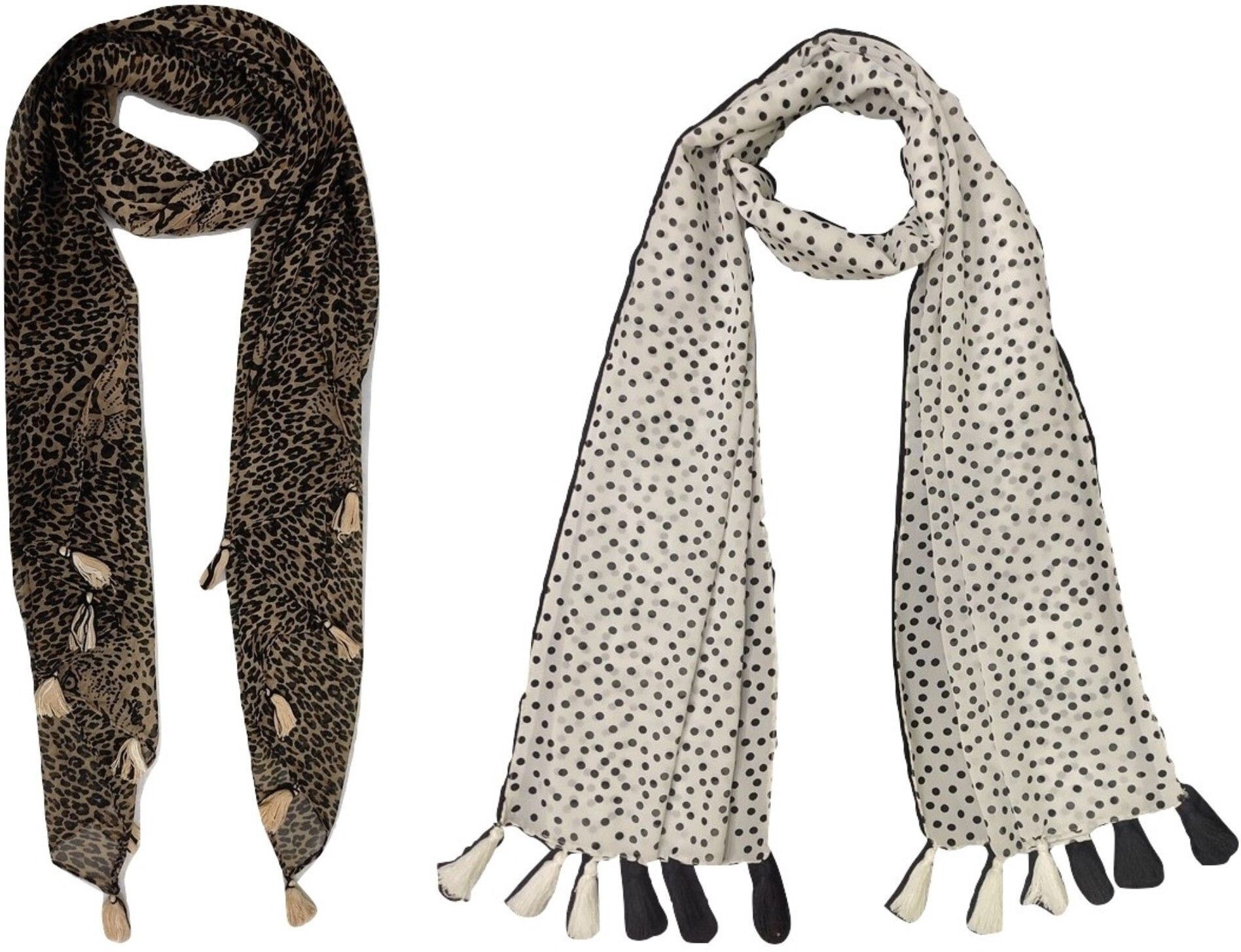 Printed Chiffon Women Multicolor Scarf, Stole, Fancy Scarf-image-38