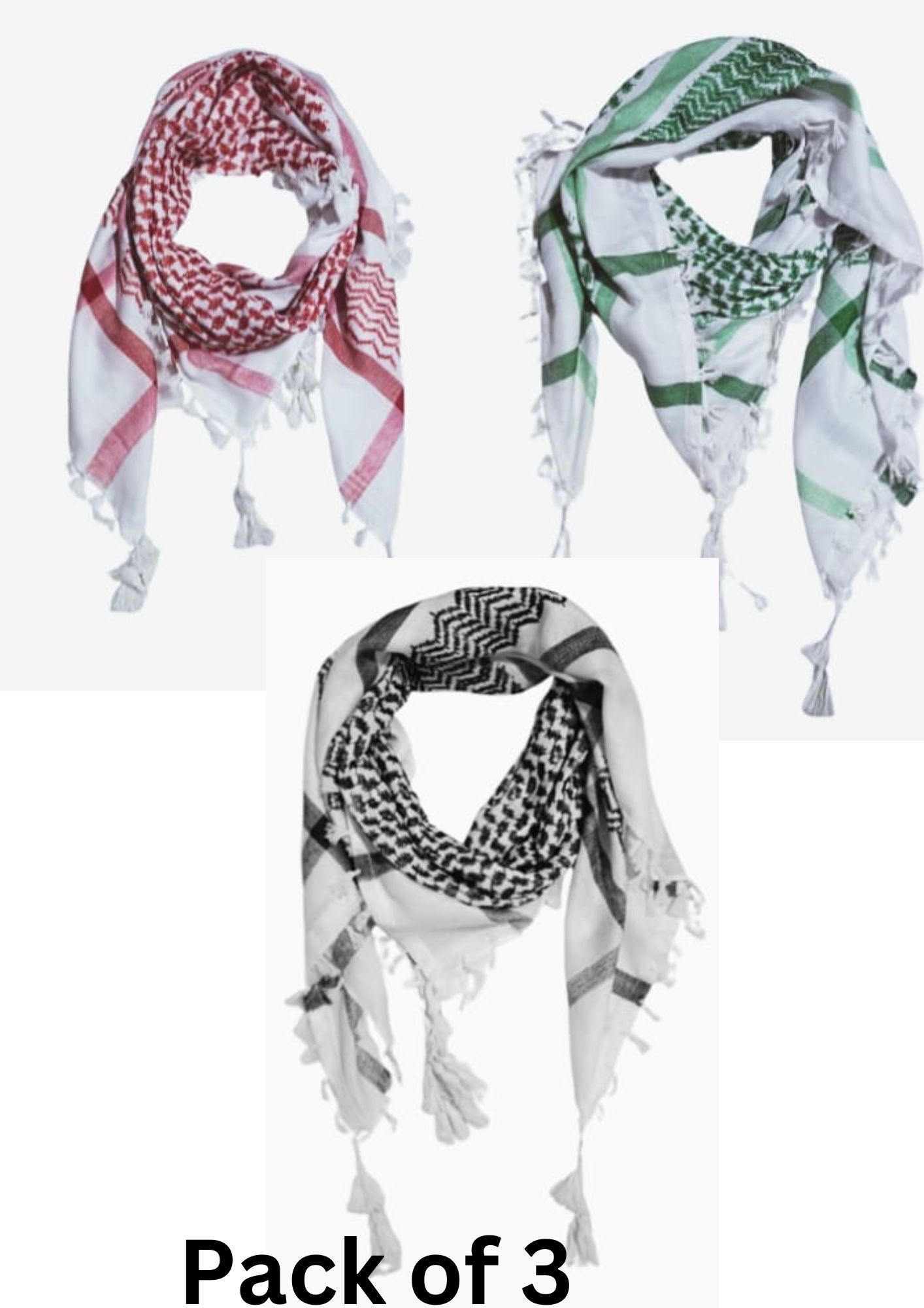 Embroidered Polyester Men Red, Green, Black Fancy Scarf