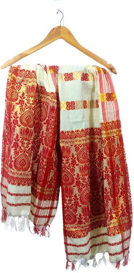 fabricium Self Design, Woven Polycotton Men Red, Beige Fancy Scarf, Scarf-picture-15