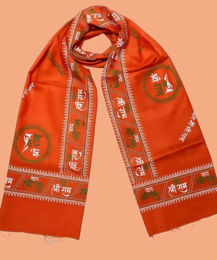 tvora clothing Printed Pure Cotton Men Orange Scarf, Fancy Scarf-picture-33