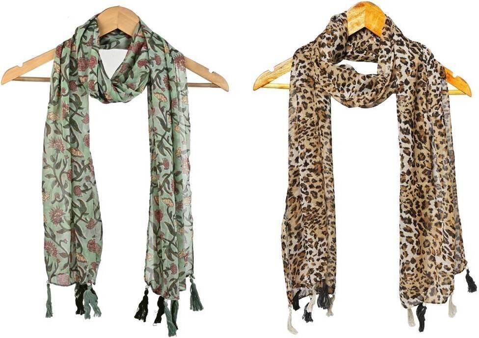 mss Printed Chiffon Women Multicolor Scarf, Stole, Fancy Scarf-picture-14