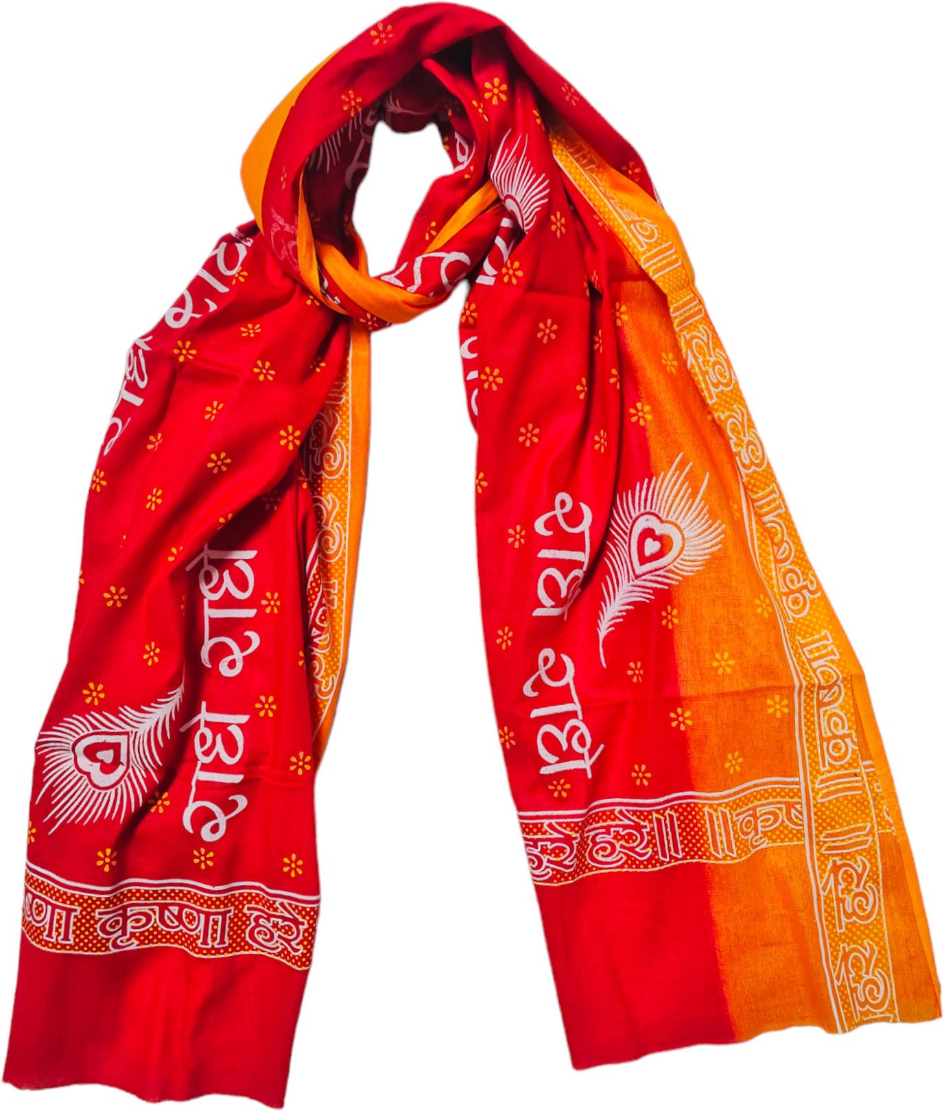 Printed Pure Cotton Men Red Fancy Scarf, Scarf, Stole, Faux Turtleneck Neck Cover