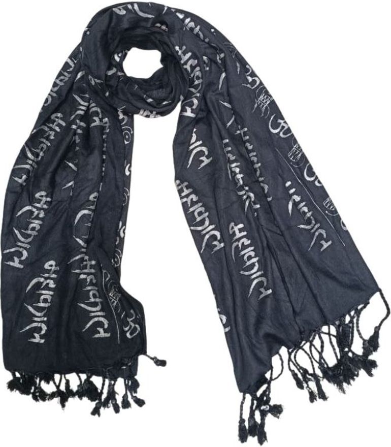 Printed, Self Design Rayon Men Black Stole-image-29