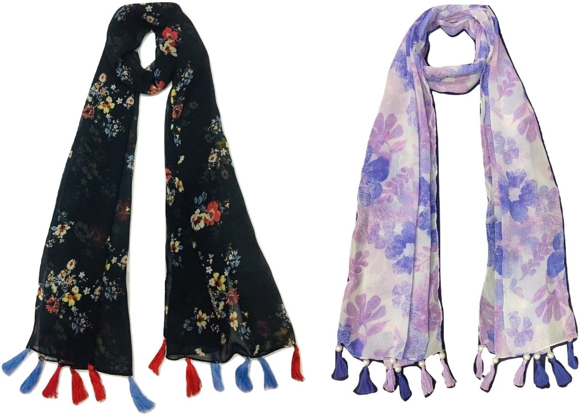 mss Printed Chiffon Women Multicolor Scarf, Stole, Fancy Scarf-picture-25