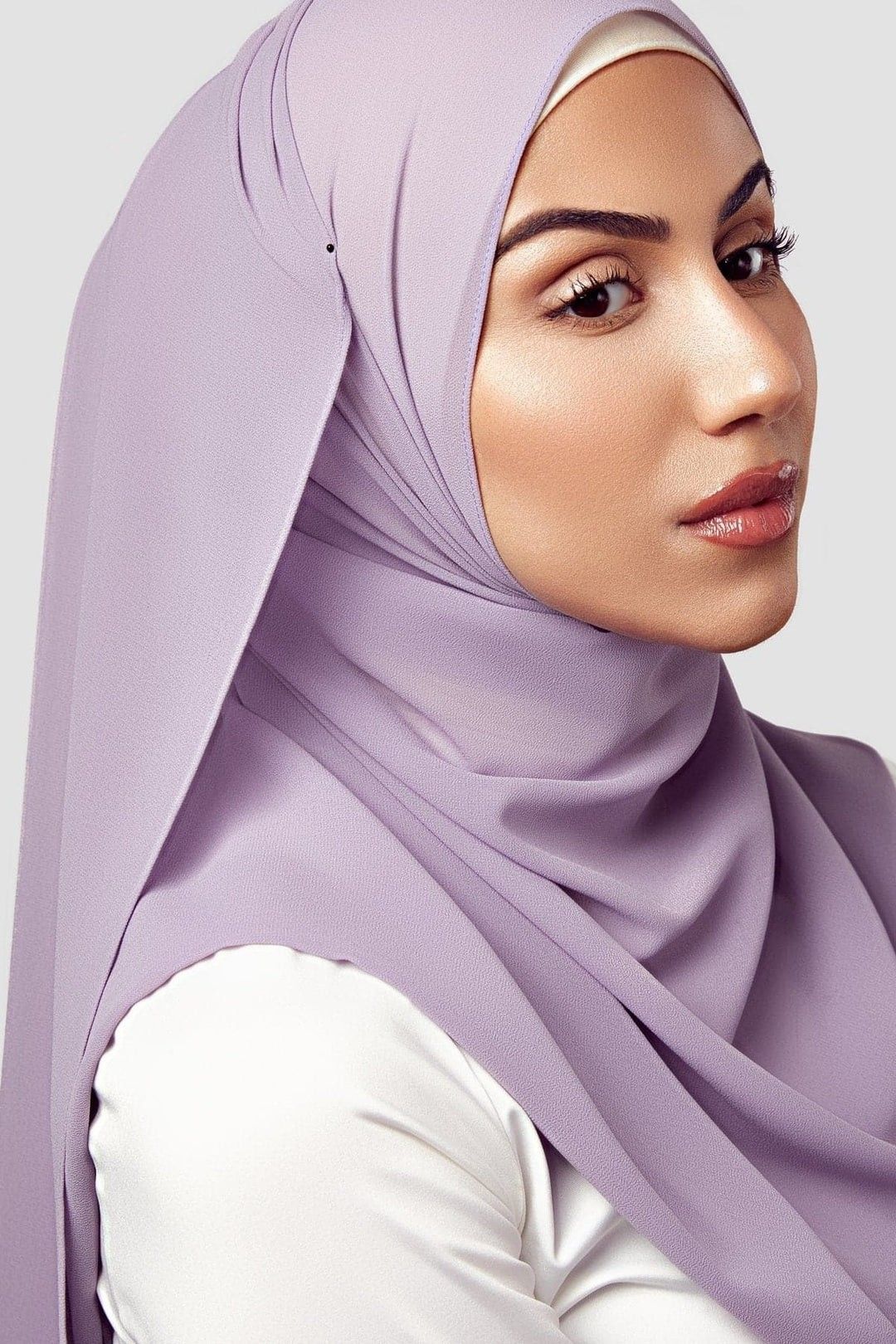 Solid Georgette Women Purple Scarf, Fancy Scarf, Stole-image-41