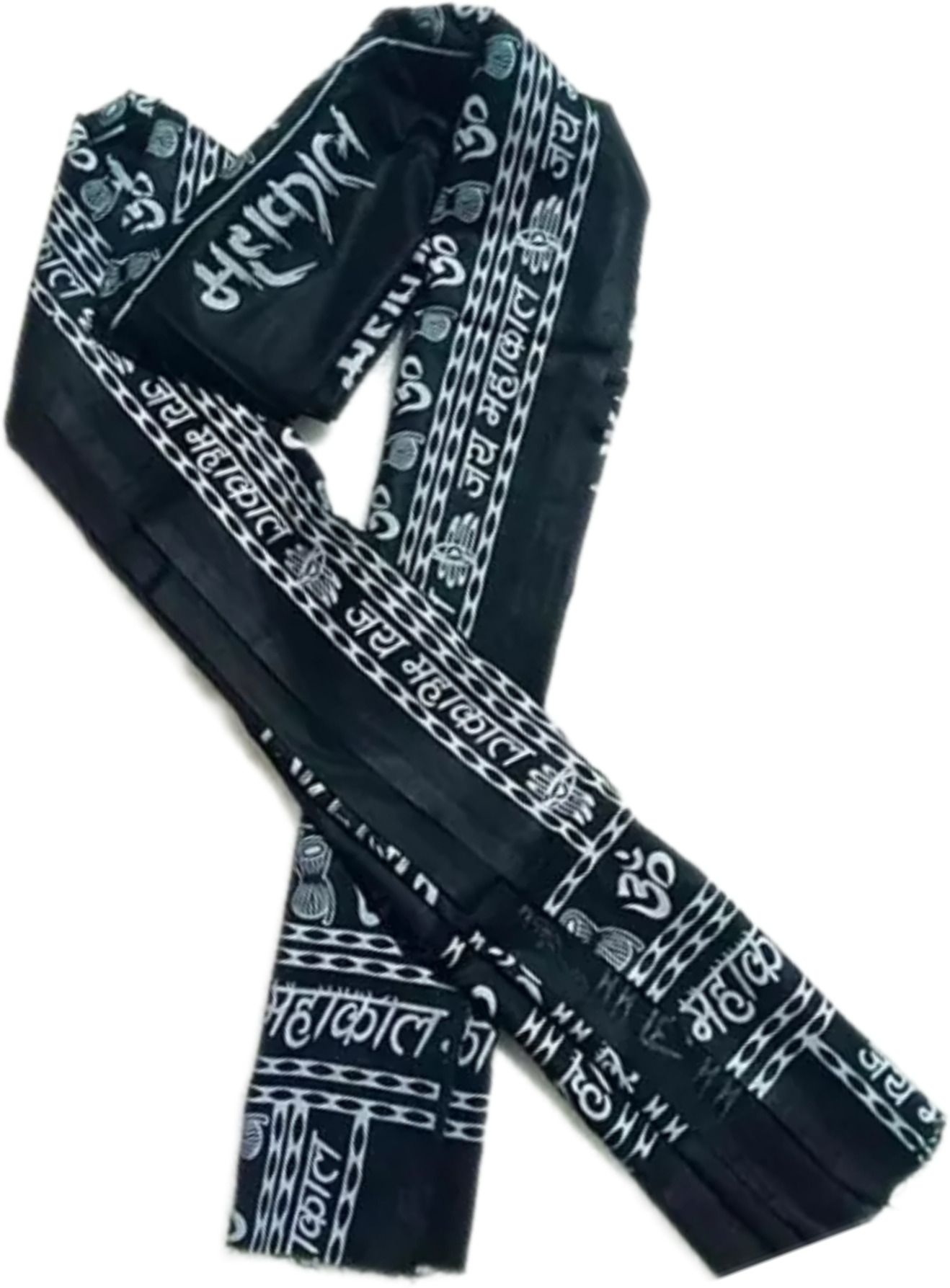Printed Pure Cotton Men Black Fancy Scarf, Scarf