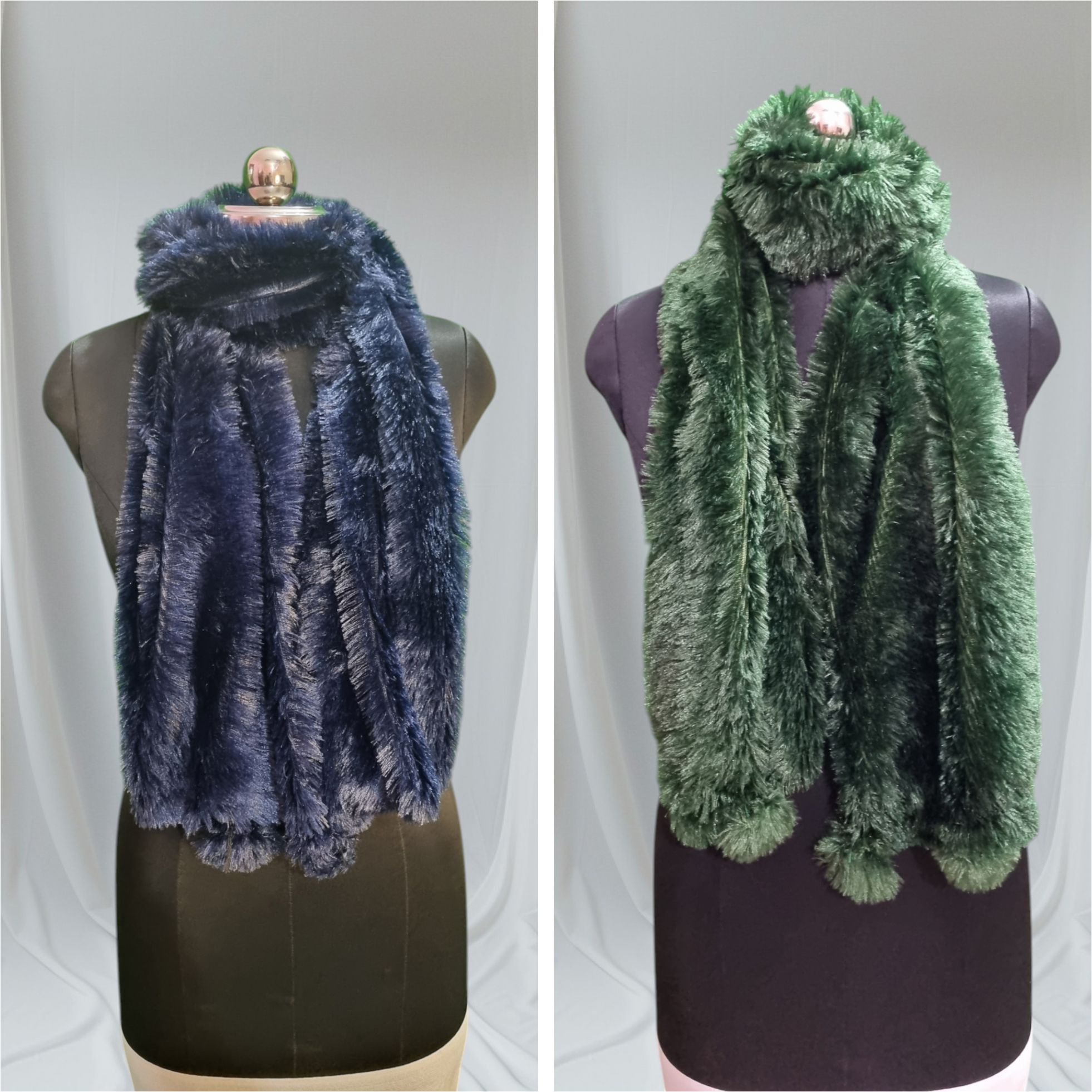 Solid Wool Blend Women Green, Blue Stole-image-28