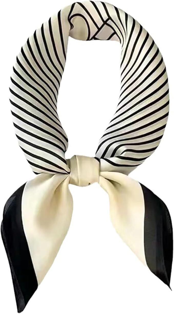 Geometric Print Satin Blend Women White Fancy Scarf-image-20