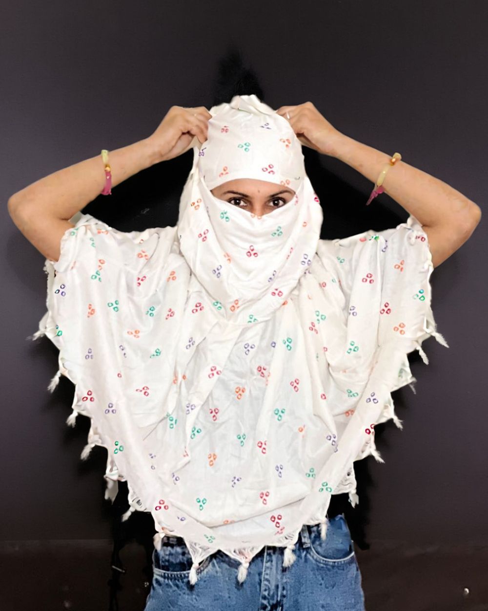 Printed Rayon Women White Fancy Scarf, Scarf, Stole, Faux Turtleneck Neck Cover