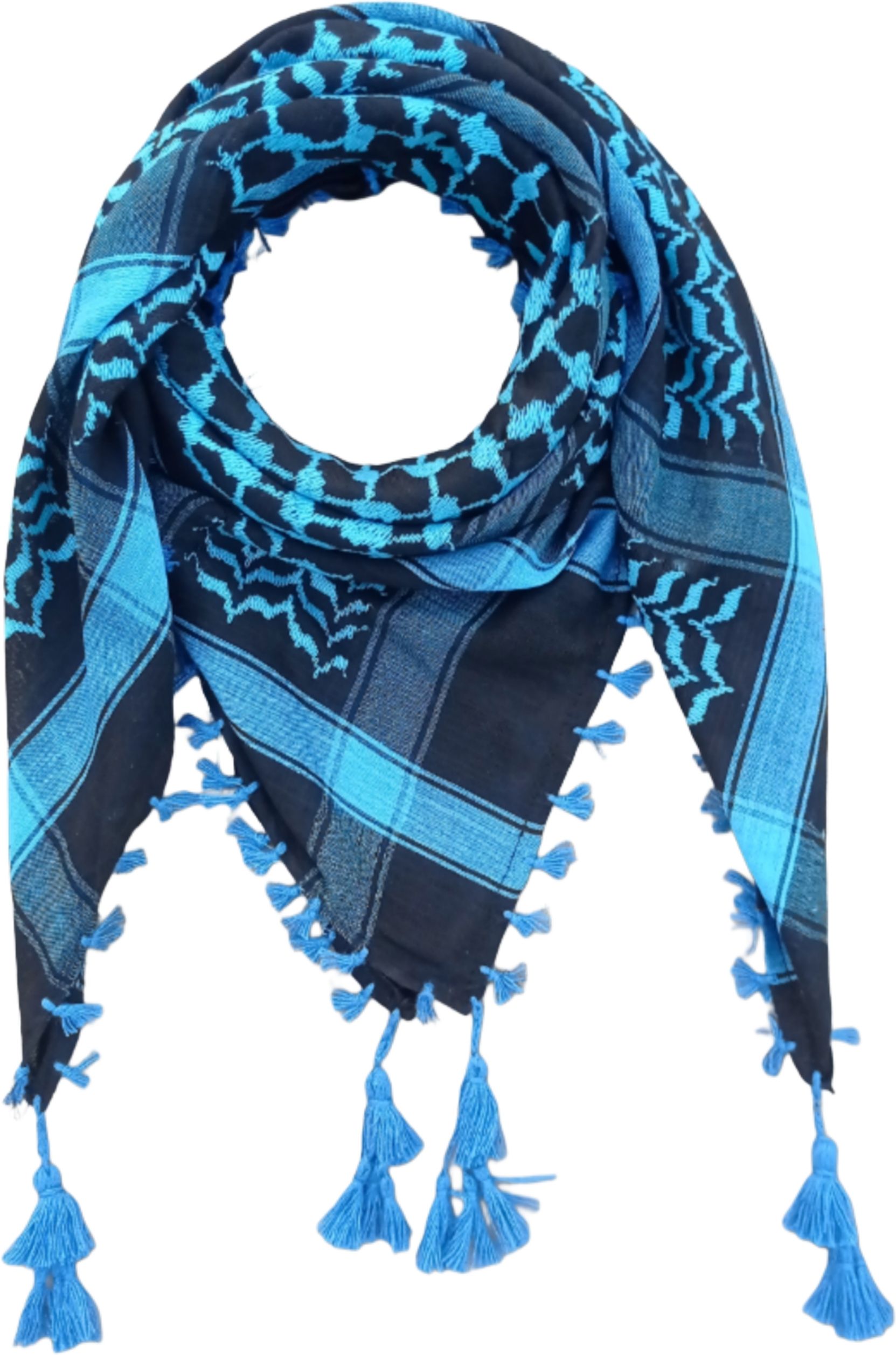Embroidered Polycotton Men Light Blue, Black Fancy Scarf, Scarf, Stole, Faux Turtleneck Neck Cover, Bluetooth Scarf