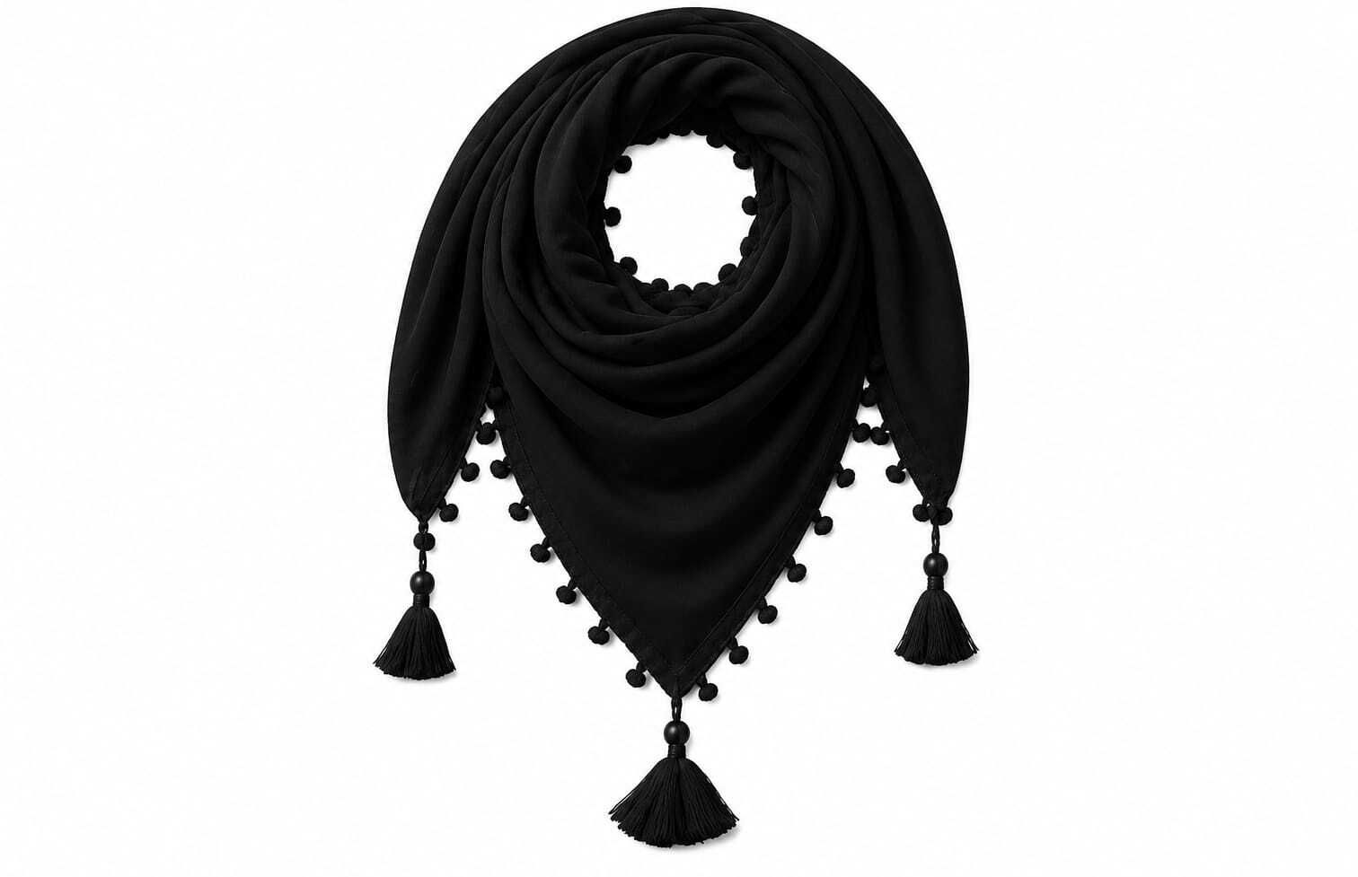 namal Solid Cotton Blend Men Black Fancy Scarf, Scarf, Bluetooth Scarf, Stole-picture-25