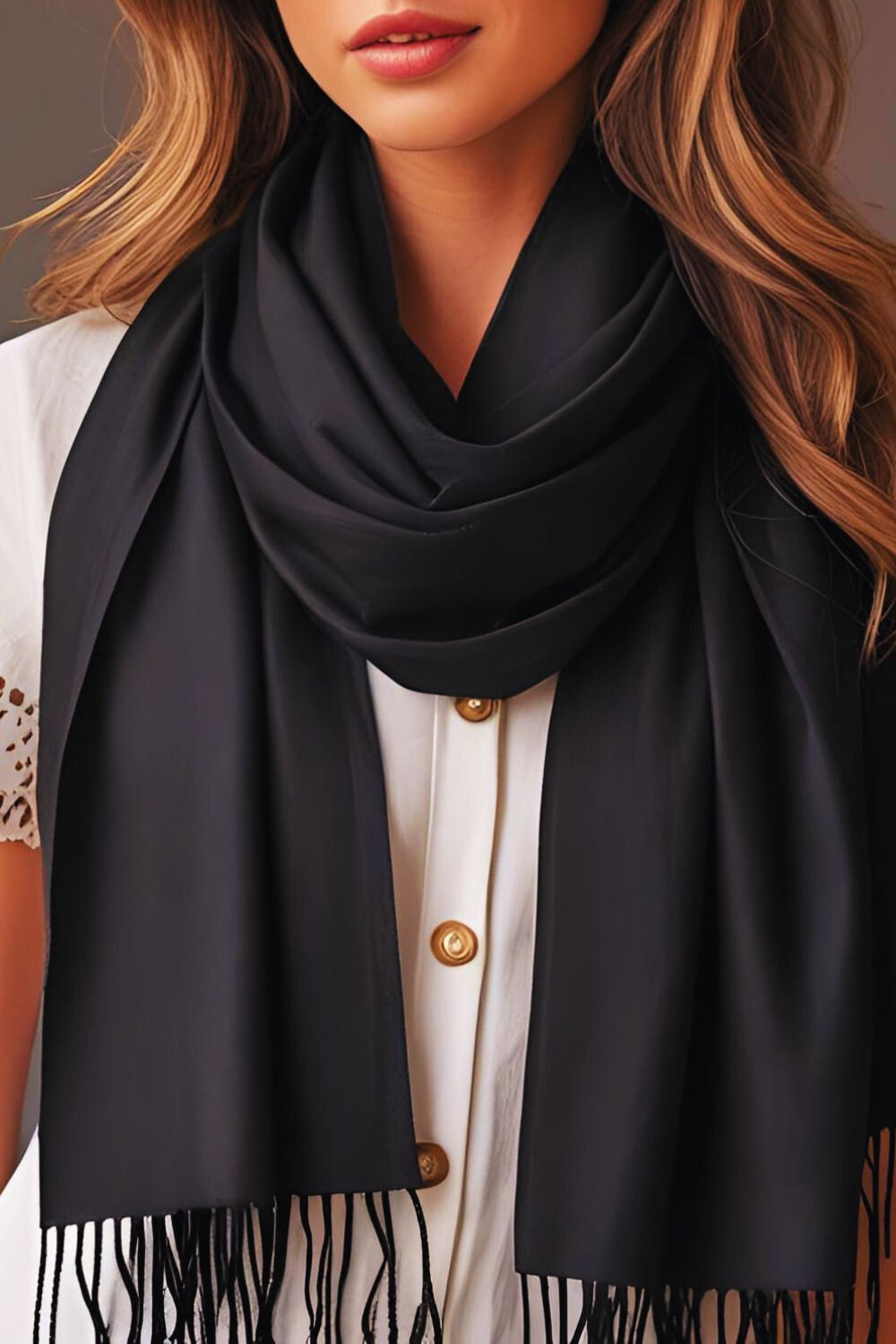 fmtrendspassion Solid Pure Cotton Women Black Scarf, Stole, Faux Turtleneck Neck Cover, Fancy Scarf-picture-10