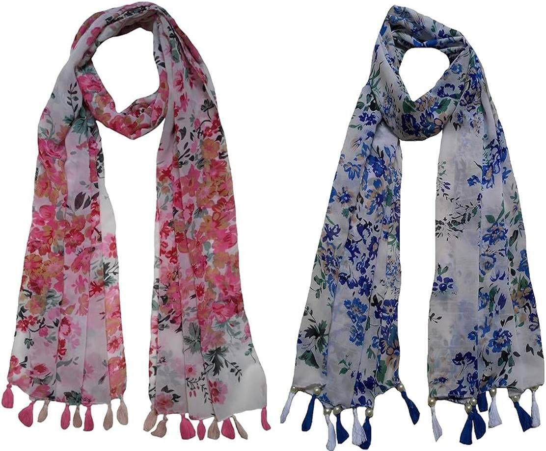 mss fashion Printed Chiffon Women Multicolor Fancy Scarf, Scarf, Stole-picture-39