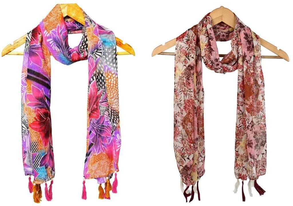mss Printed Chiffon Women Multicolor Scarf, Stole, Fancy Scarf-picture-29