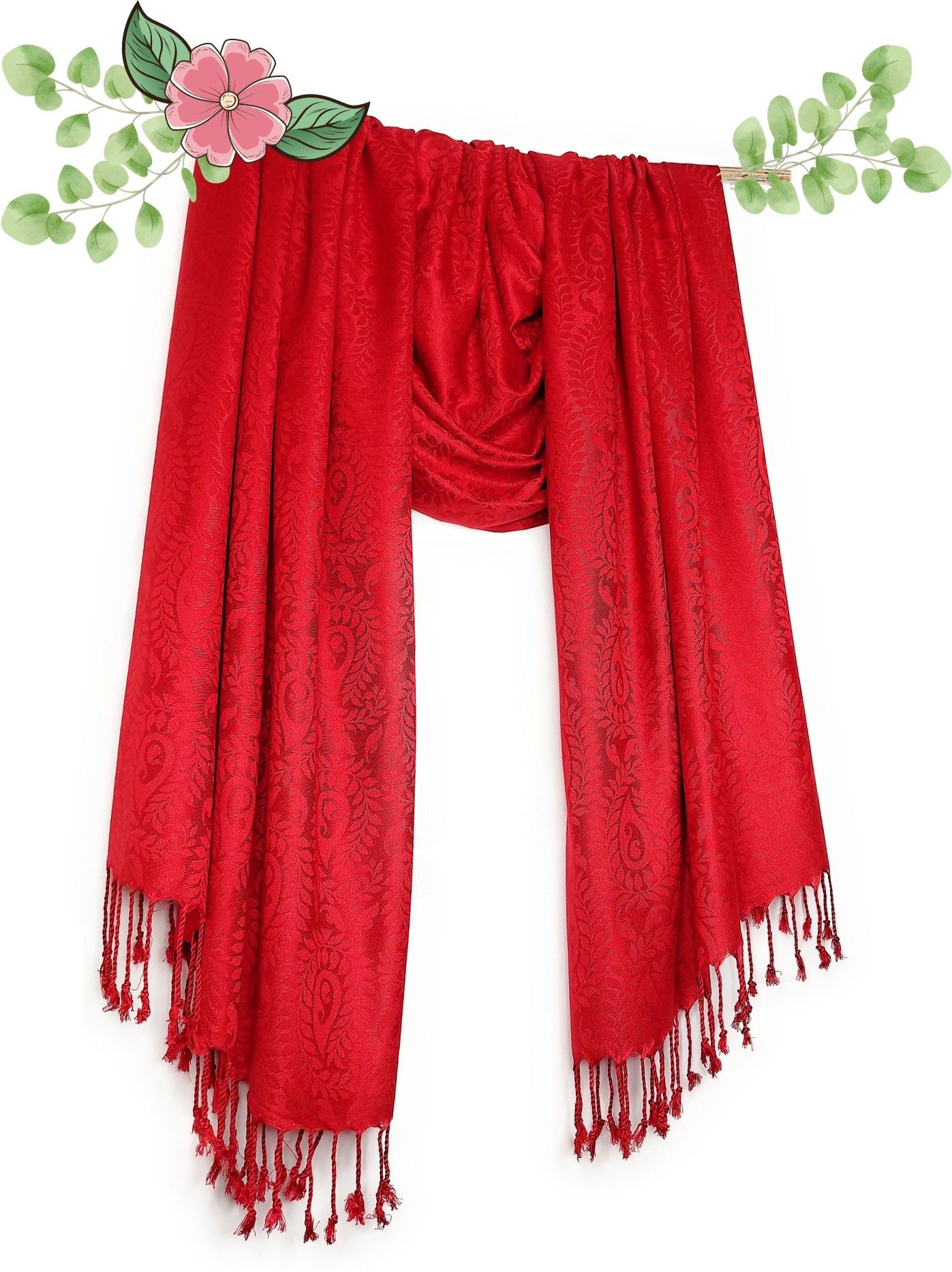 chandwasia Self Design Viscose Men Maroon Fancy Scarf, Scarf, Stole-picture-35