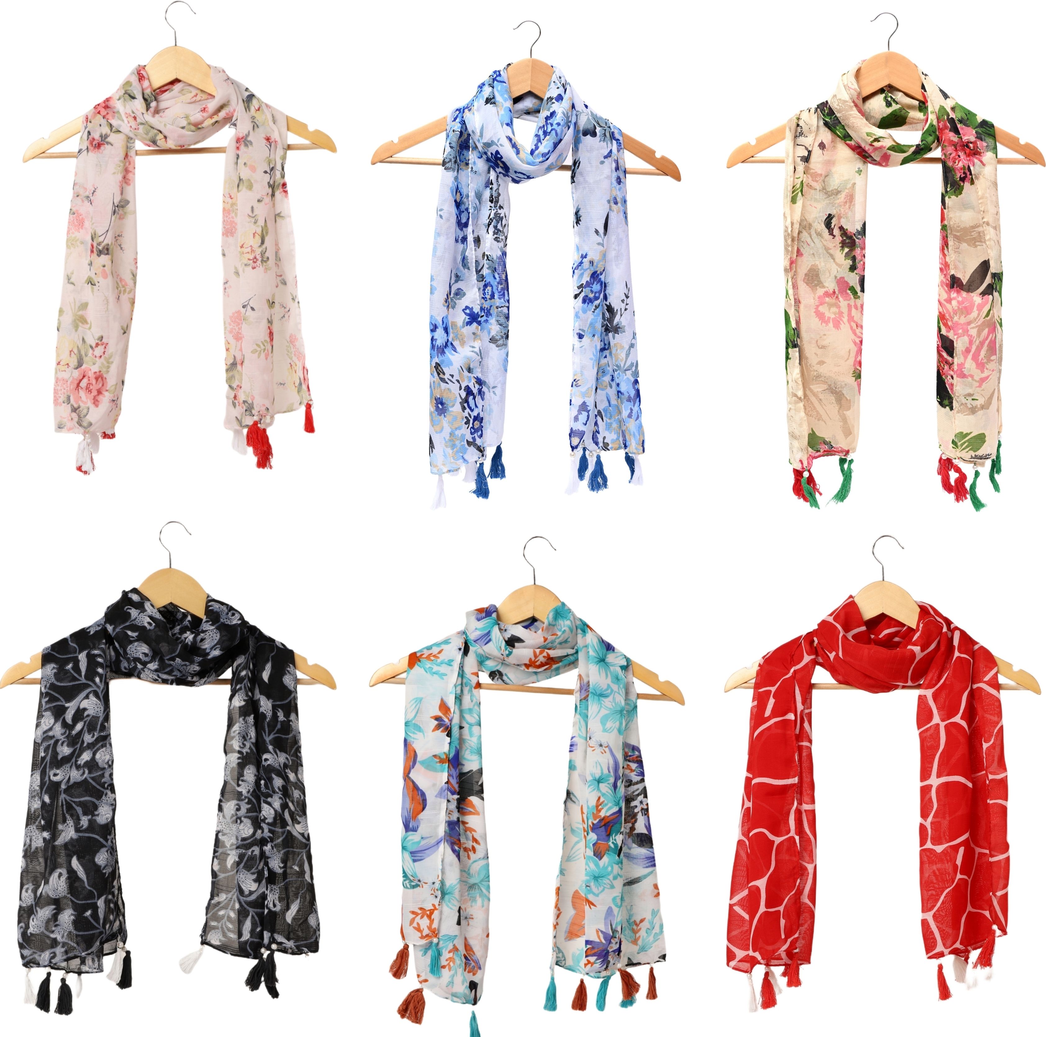 riddle needle Printed Chiffon Women Multicolor Scarf, Stole, Fancy Scarf-picture-26