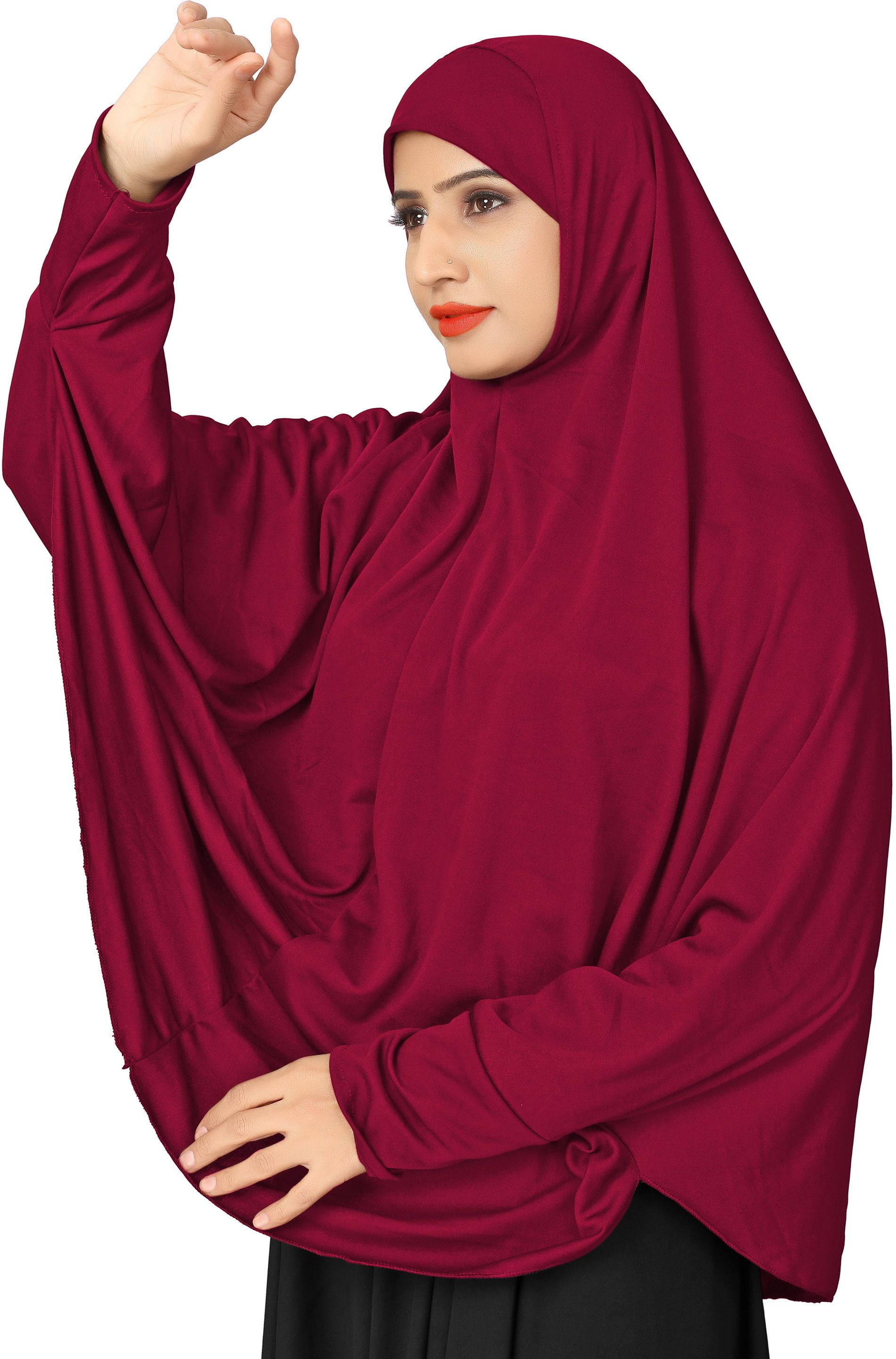 tijarat Solid Polyester Women Maroon Scarf-picture-23