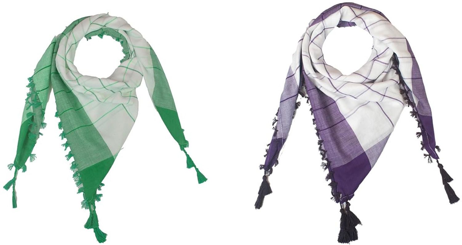 Embroidered Cotton Blend Men Purple, Green Fancy Scarf, Scarf, Bluetooth Scarf, Stole-image-49